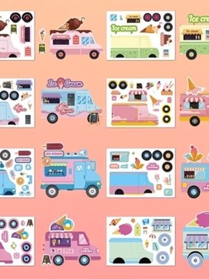 Ice Cream Party Favours Sticker Sheets