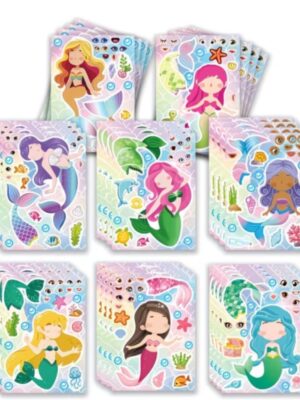 Mermaid Make A Face Activty Sheet Stickers