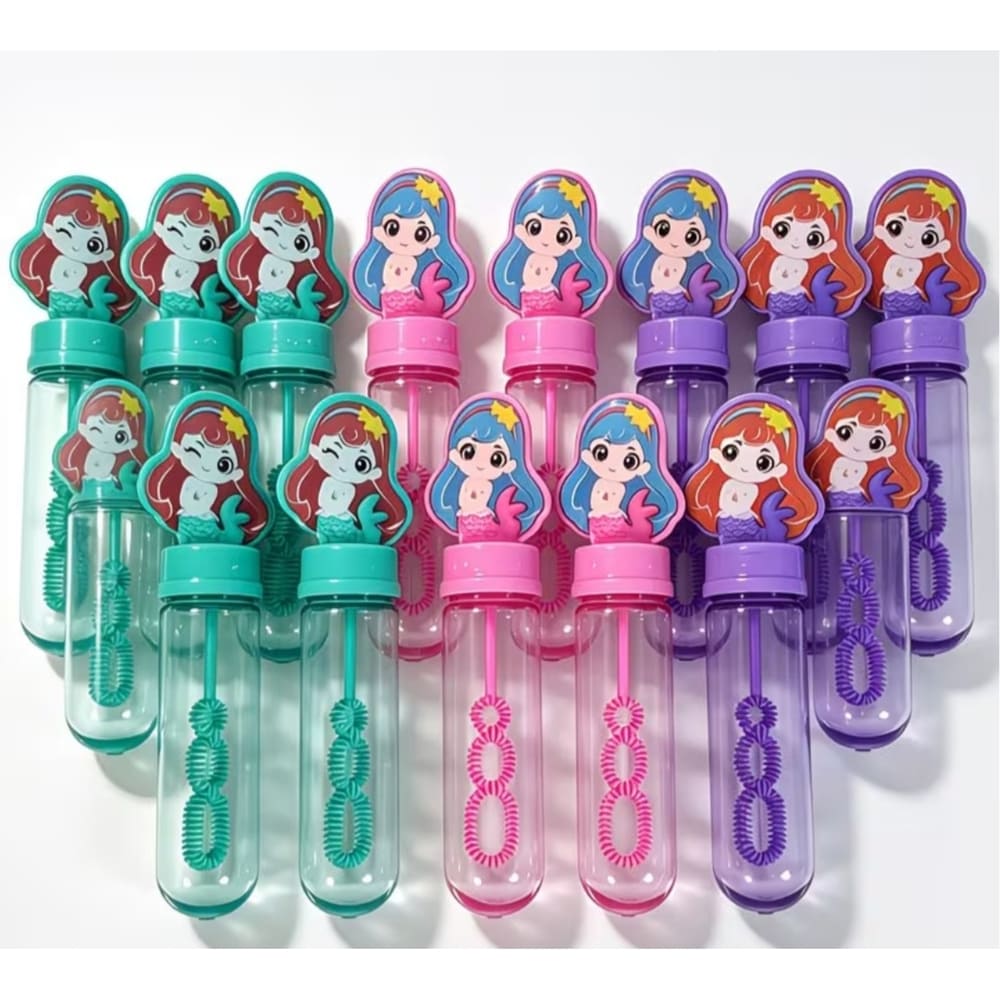 Mermaid Party Favours Empty Bubble Wands-6 Piece-Design B 1 Mermaid Party Favors Empty Bubble Wands