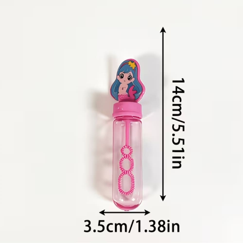 Mermaid Party Favours Empty Bubble Wands-6 Piece-Design B 2 Mermaid Themed Bubble Wand Dimensions