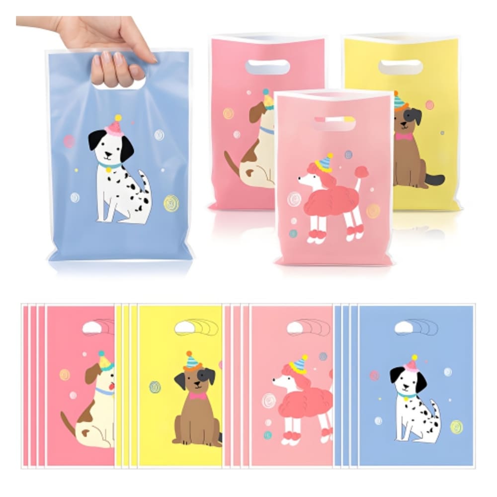 Puppy Party Favour Loot Bags-6 Piece 1 Puppy Vintage Party Favor Loot Bags