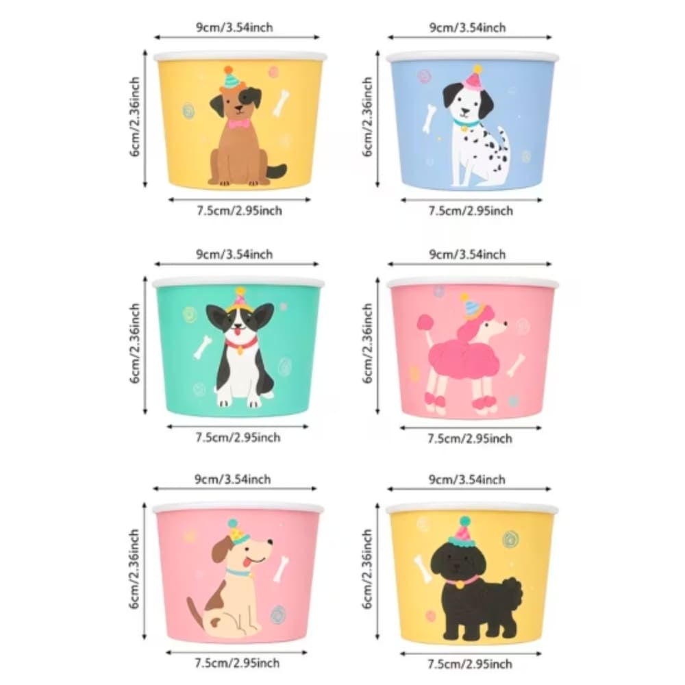 Puppy Party Treat Paper Cups-Assorted Designs-6 Piece 1 Puppy Vintage Treat Paper Cups