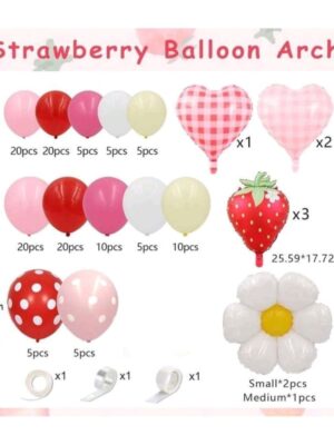 Strawberry Balloon Arch Kit Diy Quantities