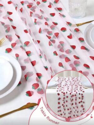 Pretty Party Shop 9 Strawberry Themed Mesh Table Runner