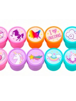 Pretty Party Shop 7 Unicorn Party Favors Ink Stamps Assorted Designs