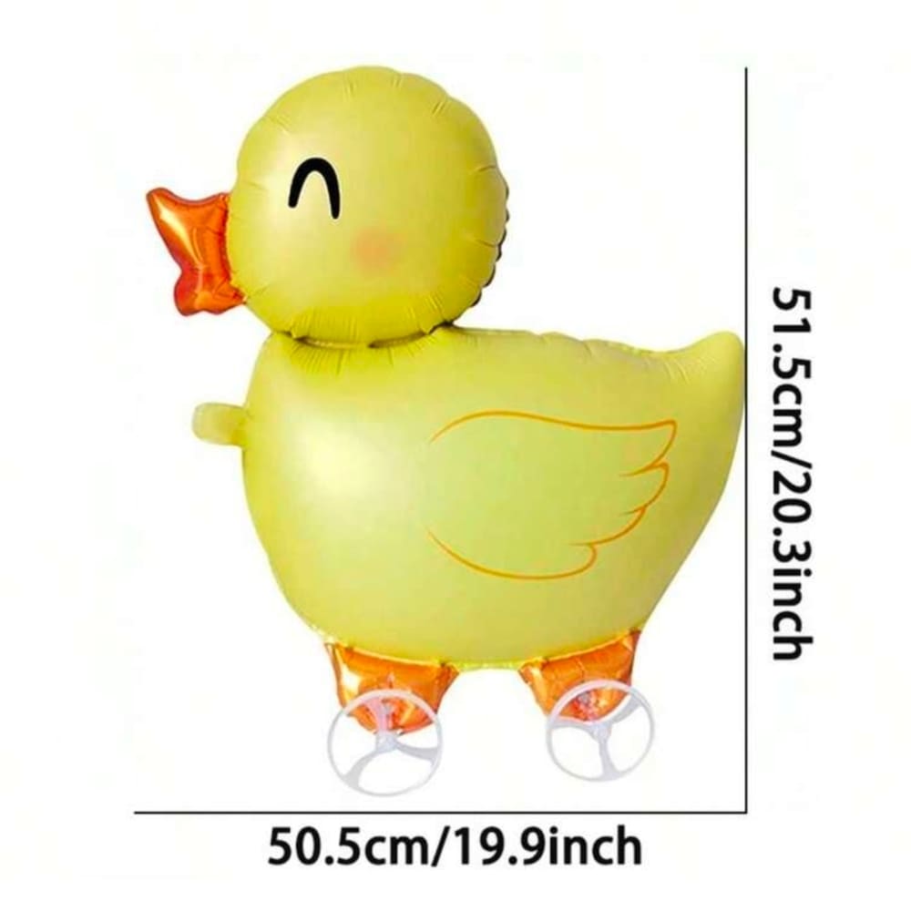 Yellow Walking Duck Foil Balloon With Wheels-1 Piece 1 Yellow Duck Balloon With Wheels